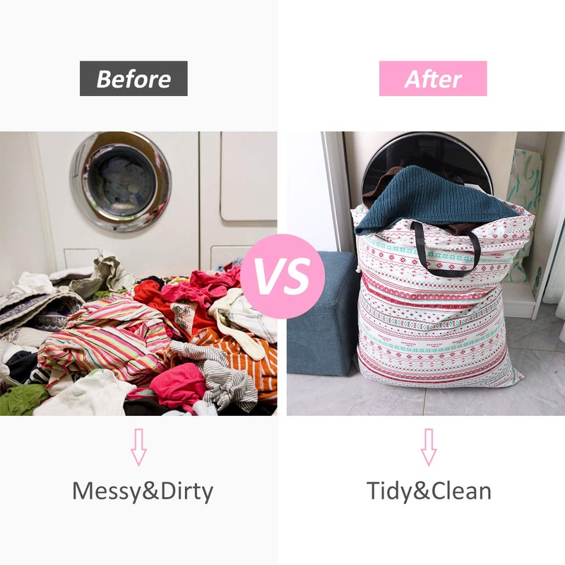SWISSELITE Laundry Bag with Handle and Drawstring, Large Heavy Duty Laundry Bag, 28 x 40 Inches Travel Dirty Clothes Bag for Laundromat and Household - Image 5